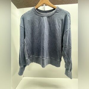 Sunday Washed Slate Blue Crewneck Sweater